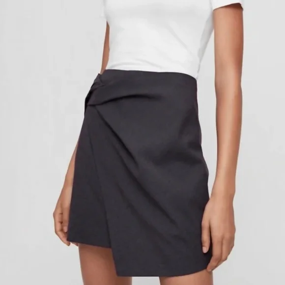 Aritzia Babaton Jethro Skirt Black Mini Asymmetric Size 00 Like new - Picture 3 of 16